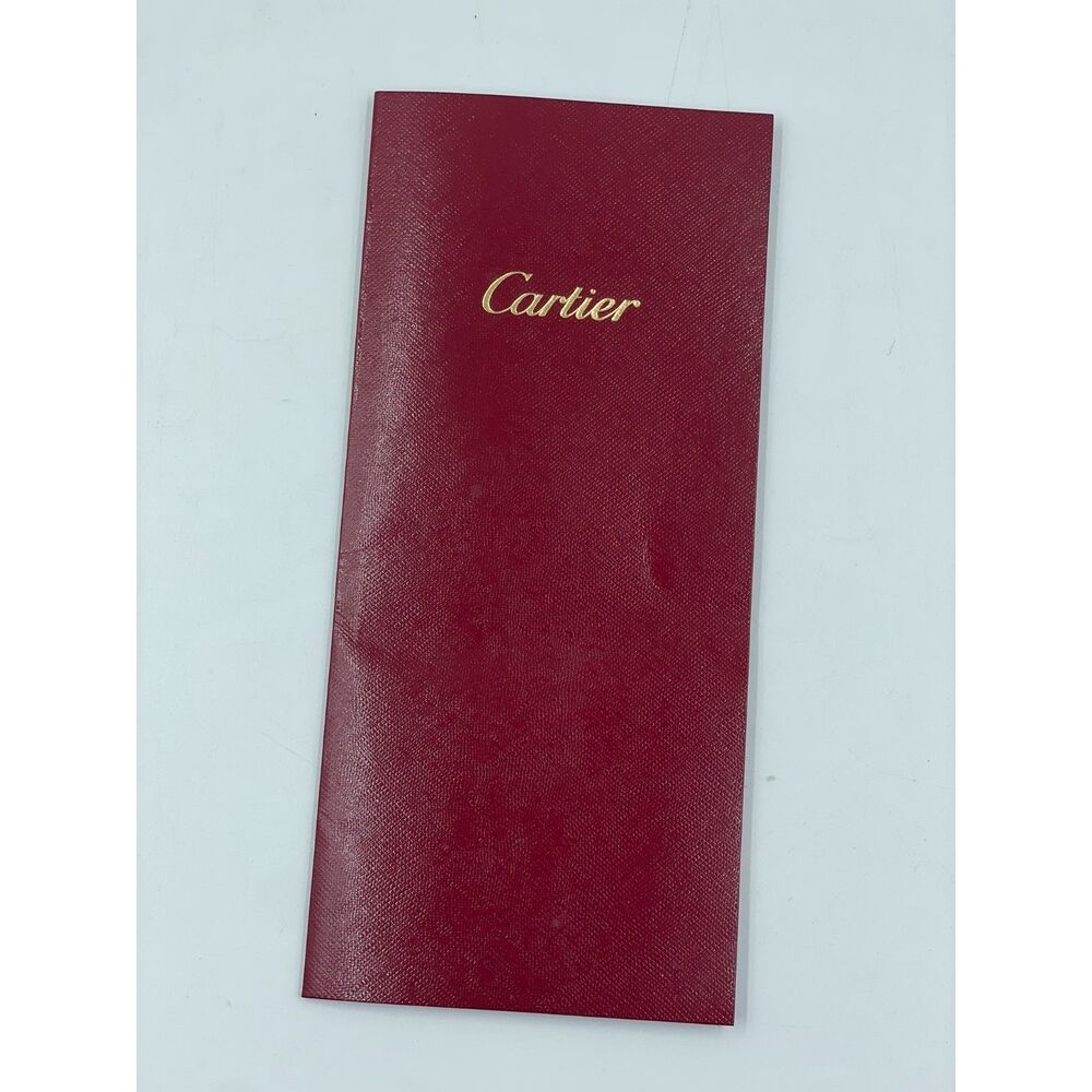 Authentic Cartier Red Leather Document Pocket Folder Receipt Certificate Holder